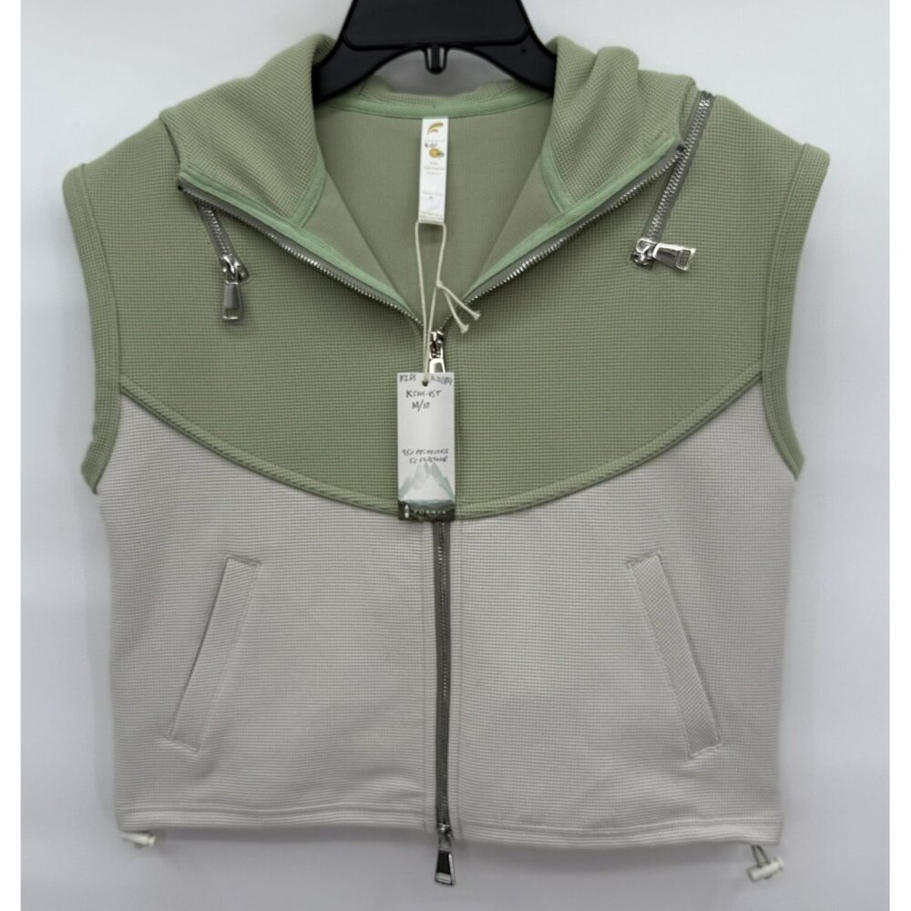 Fornia Los Angeles Girls Hooded Crop Vest‎ Colorblock Full Zip Medium Size 10